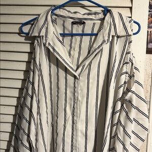 Chic Striped Blouse in Black and White